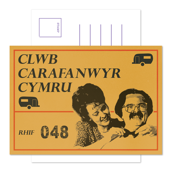 Cerdyn Post Clwb Carafanwyr Cymru - Carw Piws