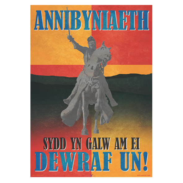 Poster annibyniaeth Owain Glyndŵr - Carw Piws